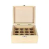 Boite en bois 12 trous pour flacons d’huiles essentielles 5 ou 10ml